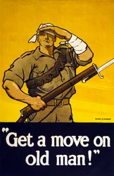 Affiche de recrutement Bouge-toi vieux, pub. 1915